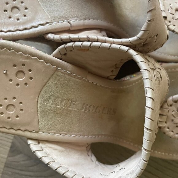Jack Rogers Women's Colorful Woven Wedge Heel Leather Sandals 8 Resort! - Picture 3 of 9